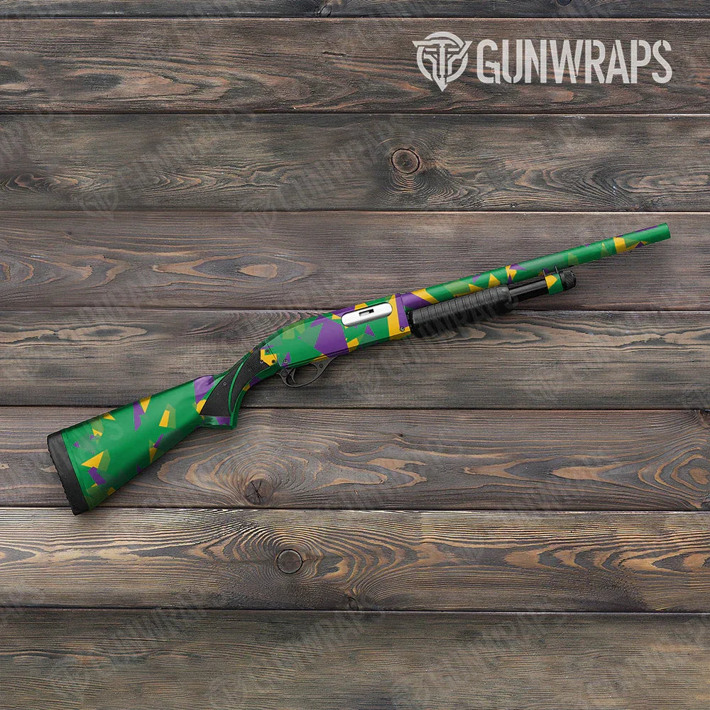 Shattered Mardi Gras Shotgun Gun Skin Vinyl Wraps
