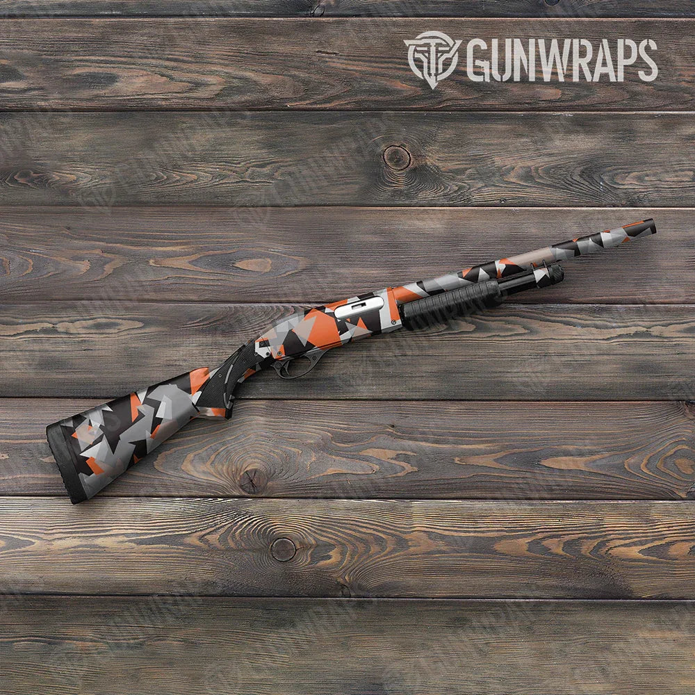 Shattered Orange Tiger Shotgun Gun Skin Vinyl Wraps