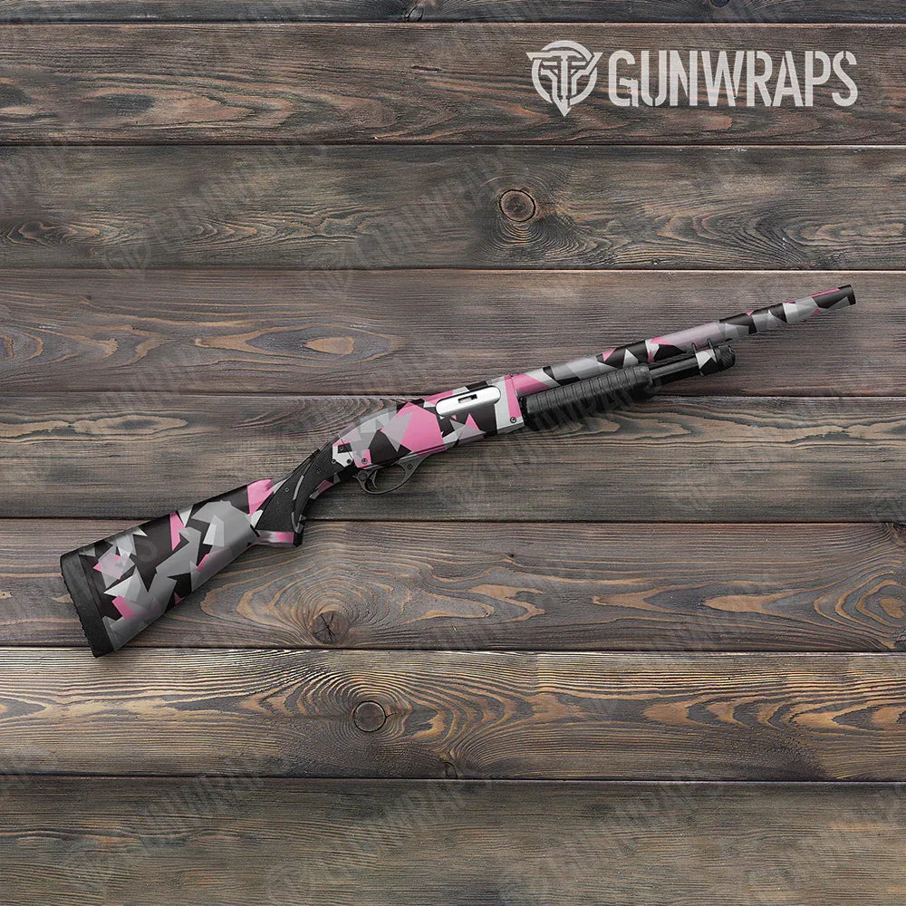 Shattered Pink Tiger Shotgun Gun Skin Vinyl Wraps