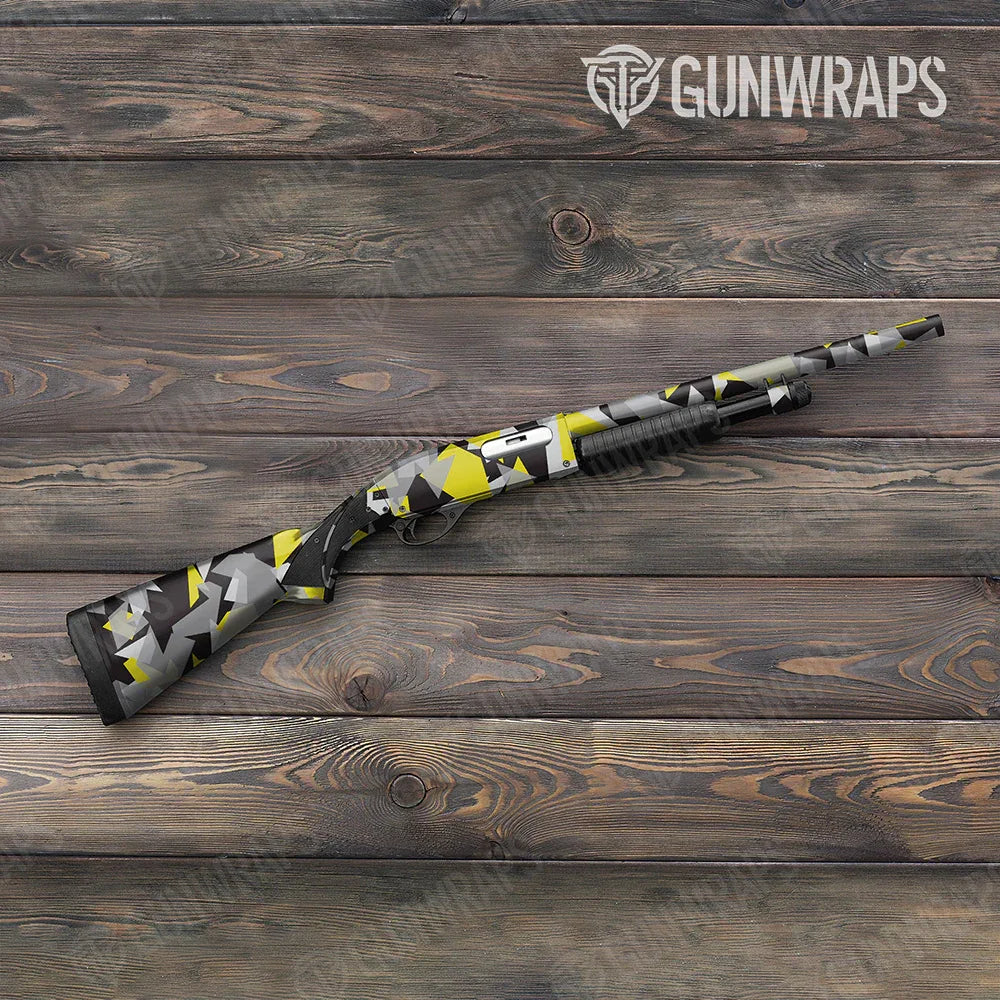 Shattered Yellow Tiger Shotgun Gun Skin Vinyl Wraps