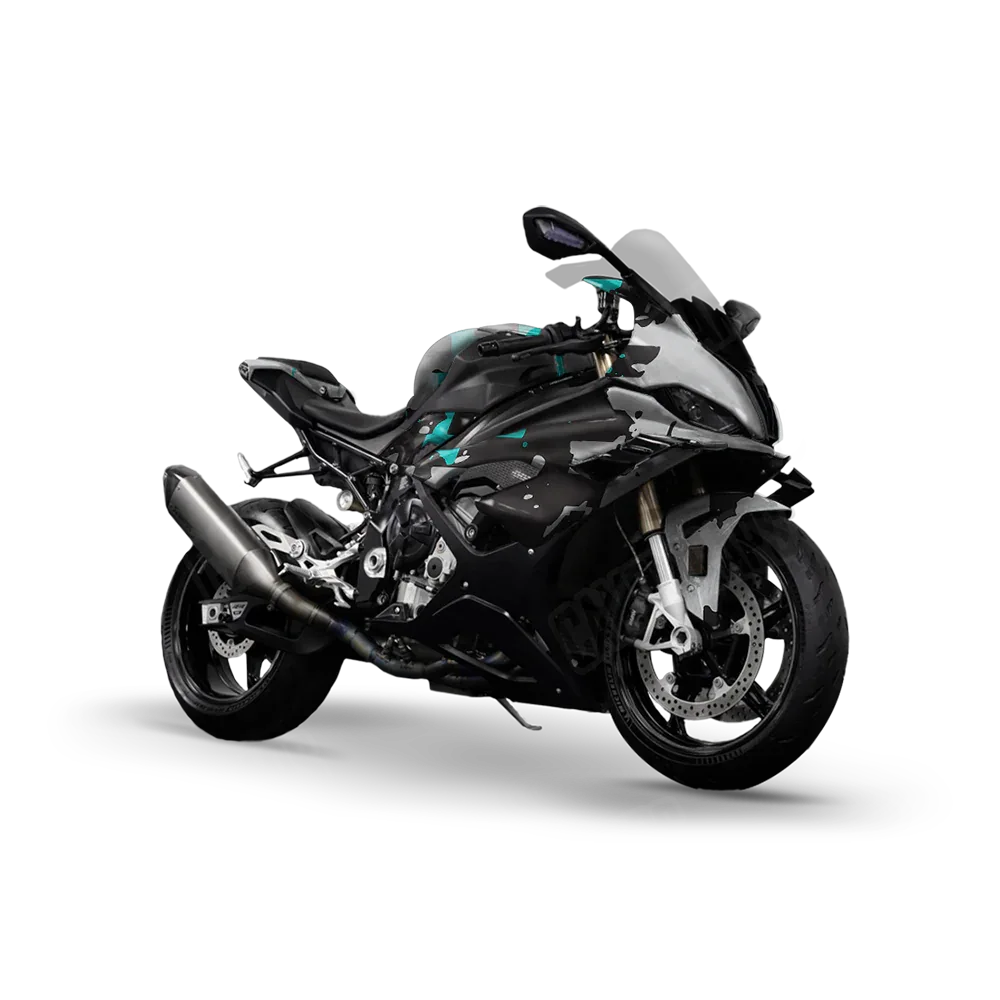 Broken Plaid Tiffany Blue Tiger Sports Bike Wraps