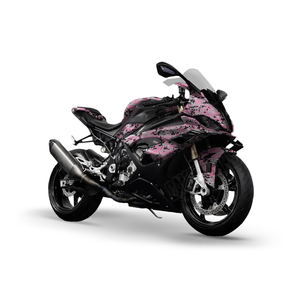 Digital Pink Tiger Sports Bike Wraps