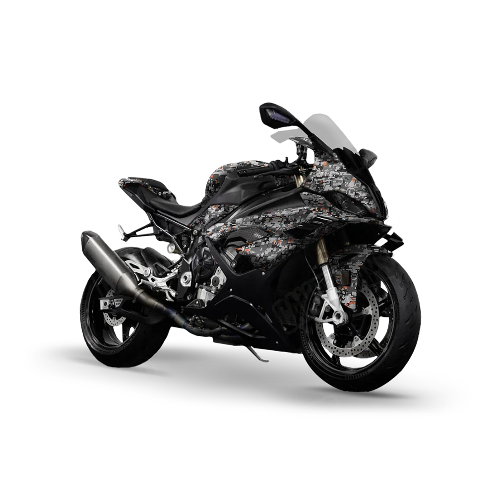 Digital Urban Orange Sports Bike Wraps