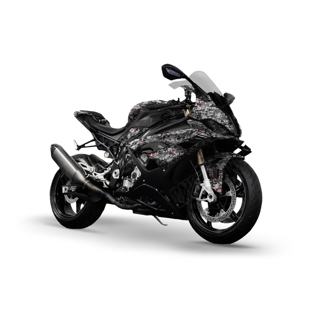 Digital Urban Red Sports Bike Wraps