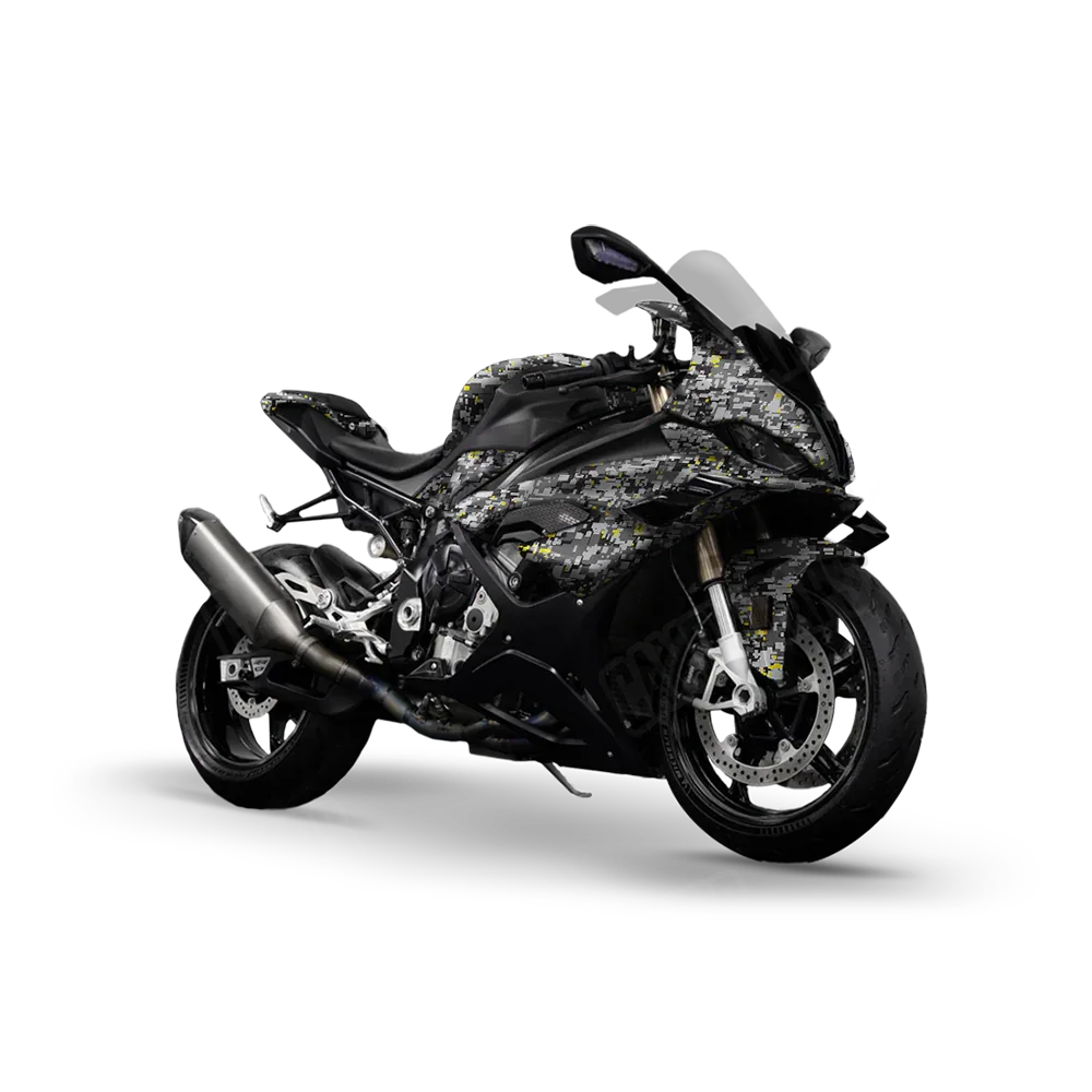 Digital Urban Yellow Sports Bike Wraps
