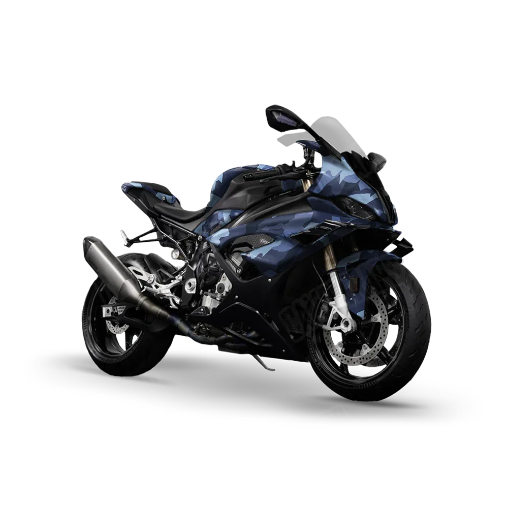 Erratic Blue Urban Night Sports Bike Wraps
