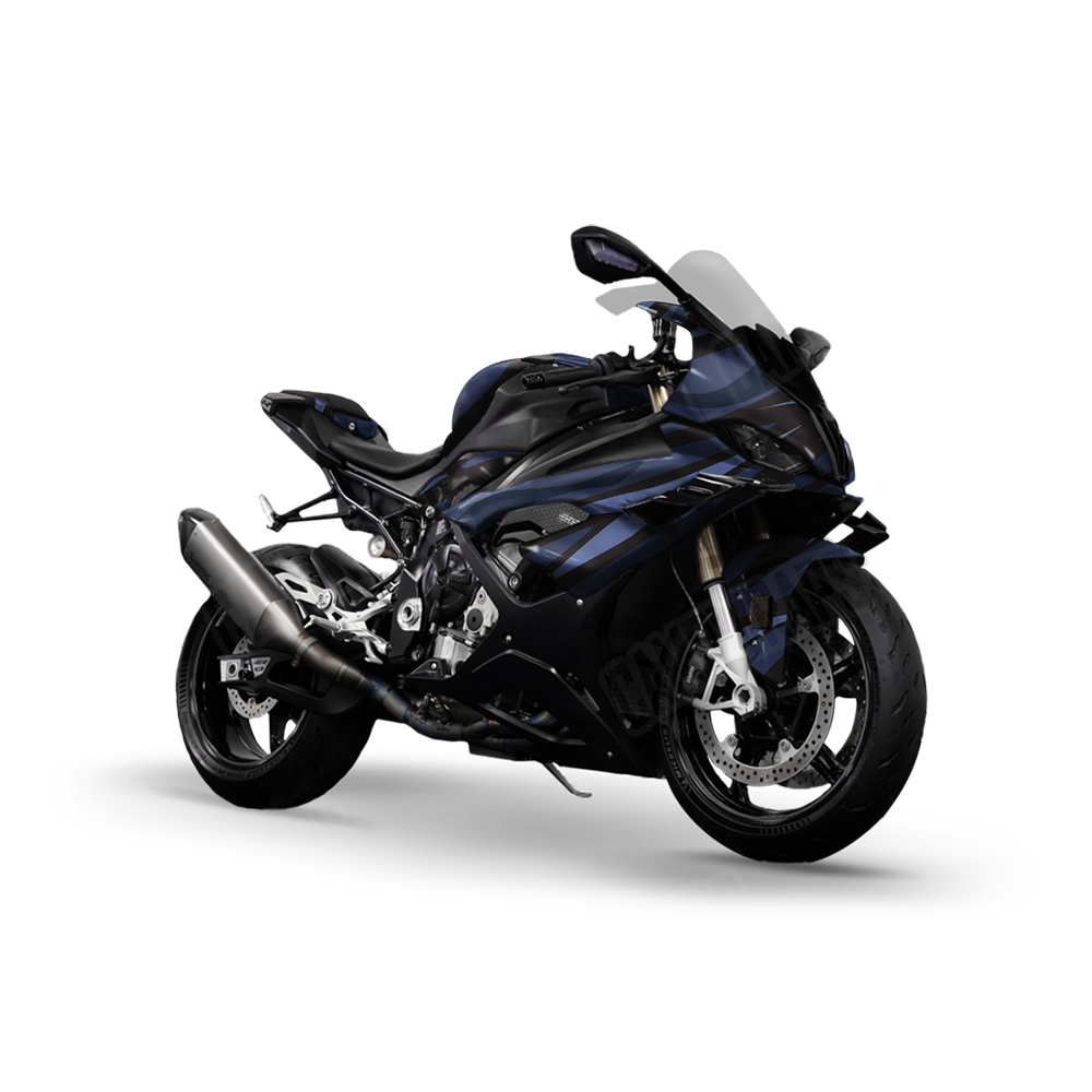 Fun Stripe Blue Midnight Sports Bike Wraps