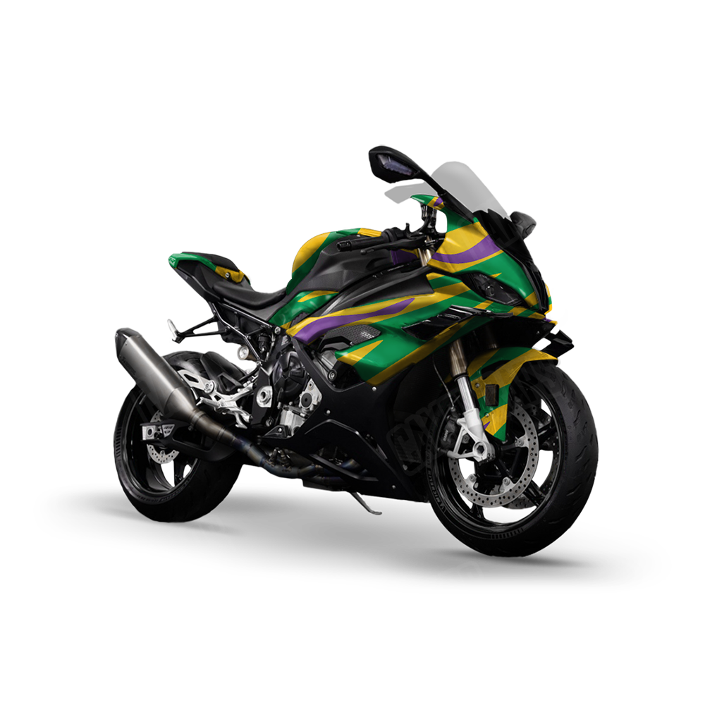 Fun Stripe Mardi Gras Sports Bike Wraps