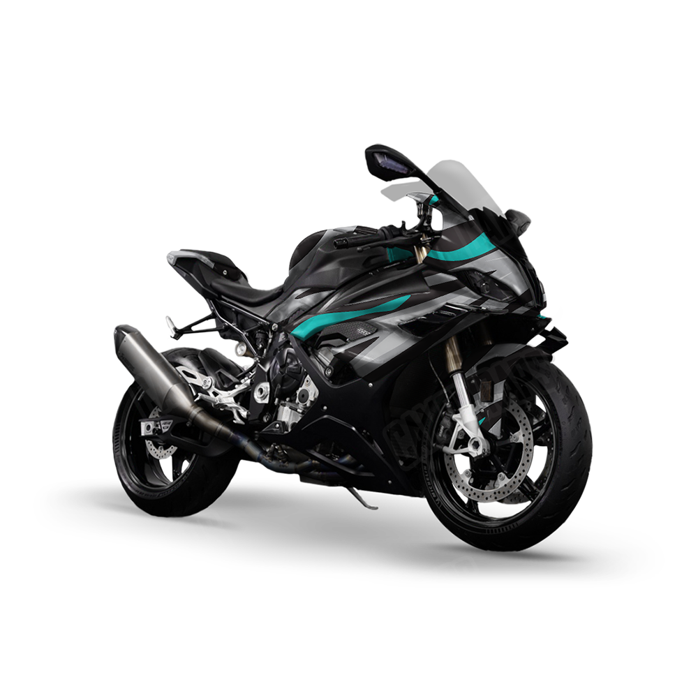 Fun Stripe Tiffany Blue Tiger Sports Bike Wraps