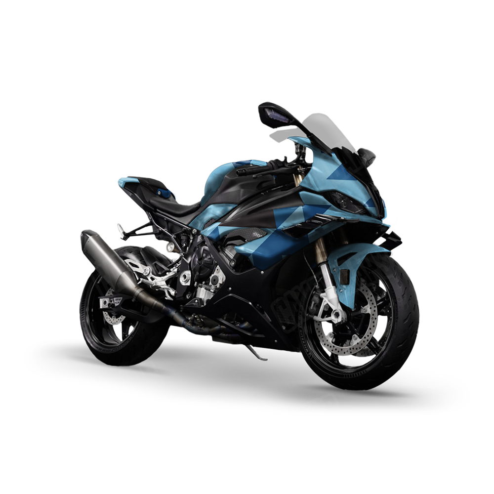 Triangle Baby Blue Sports Bike Wraps