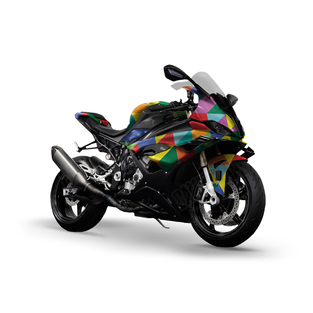 Triangle Multicolor Sports Bike Wraps