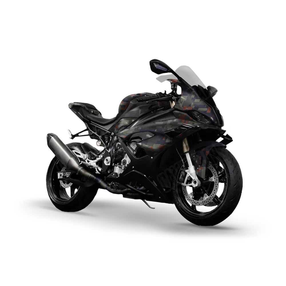 Digital Blue Copper Sports Bike Wraps