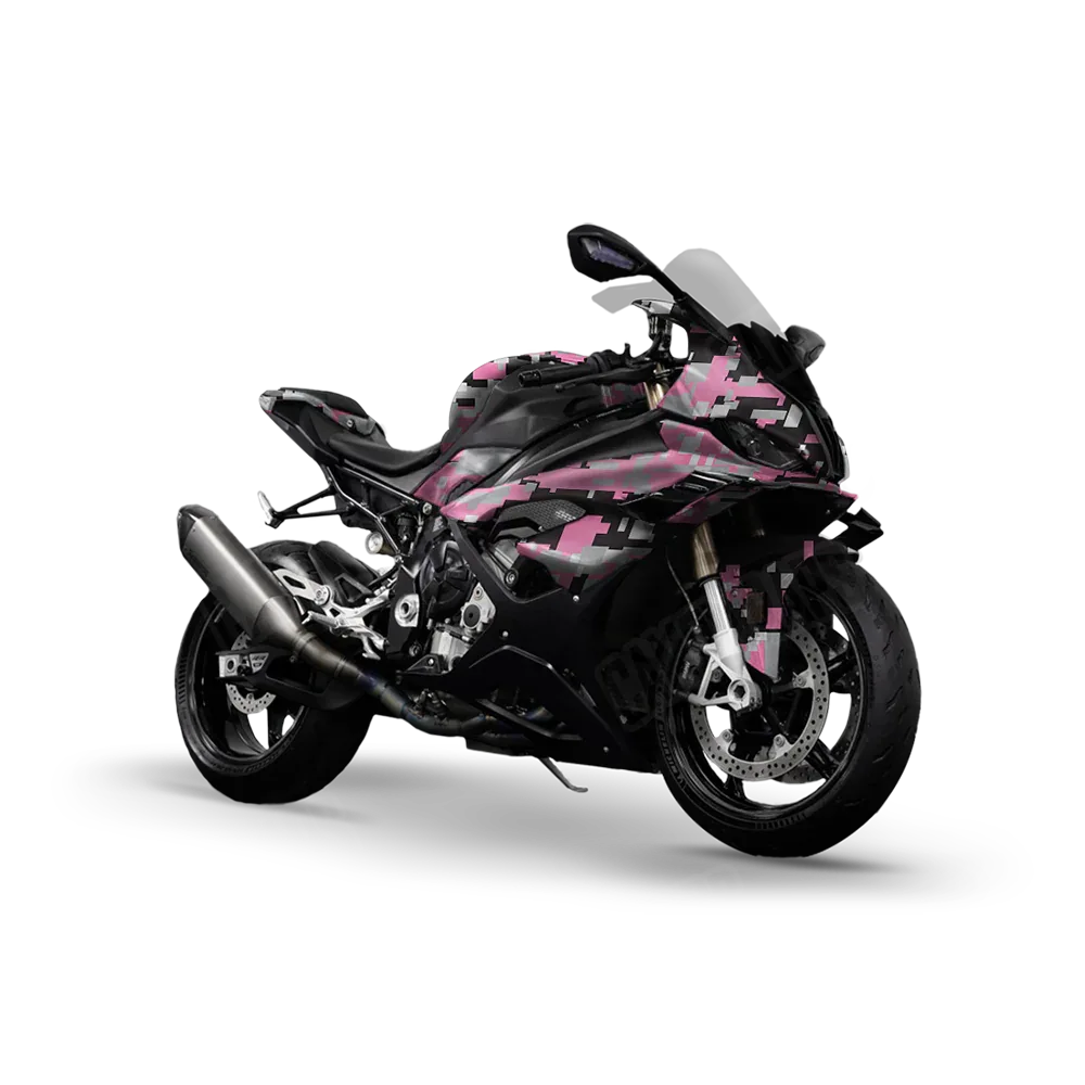 Digital Pink Tiger Sports Bike Wraps