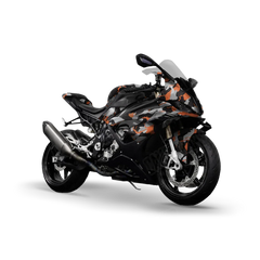 Ragged Orange Tiger Sports Bike Wraps