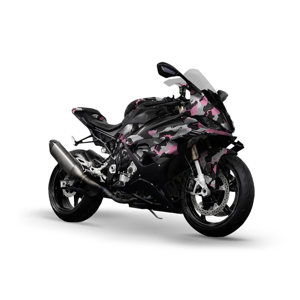 Ragged Pink Tiger Sports Bike Wraps