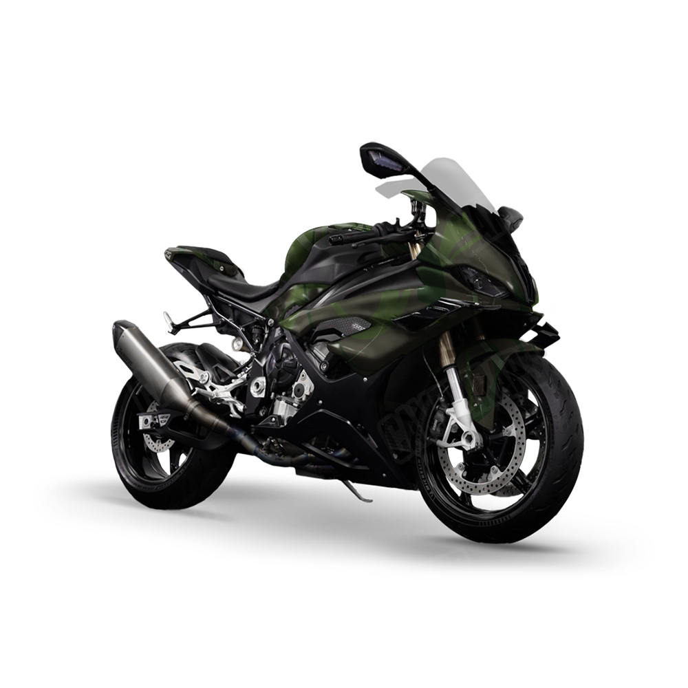 Liquid Smoke Army Dark Green Sports Bike Wraps
