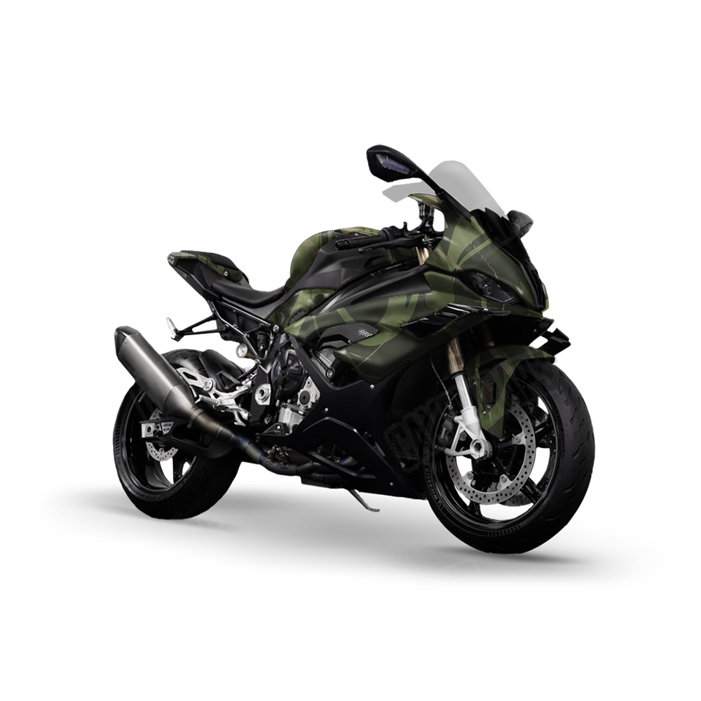 Liquid Smoke Army Green Sports Bike Wraps
