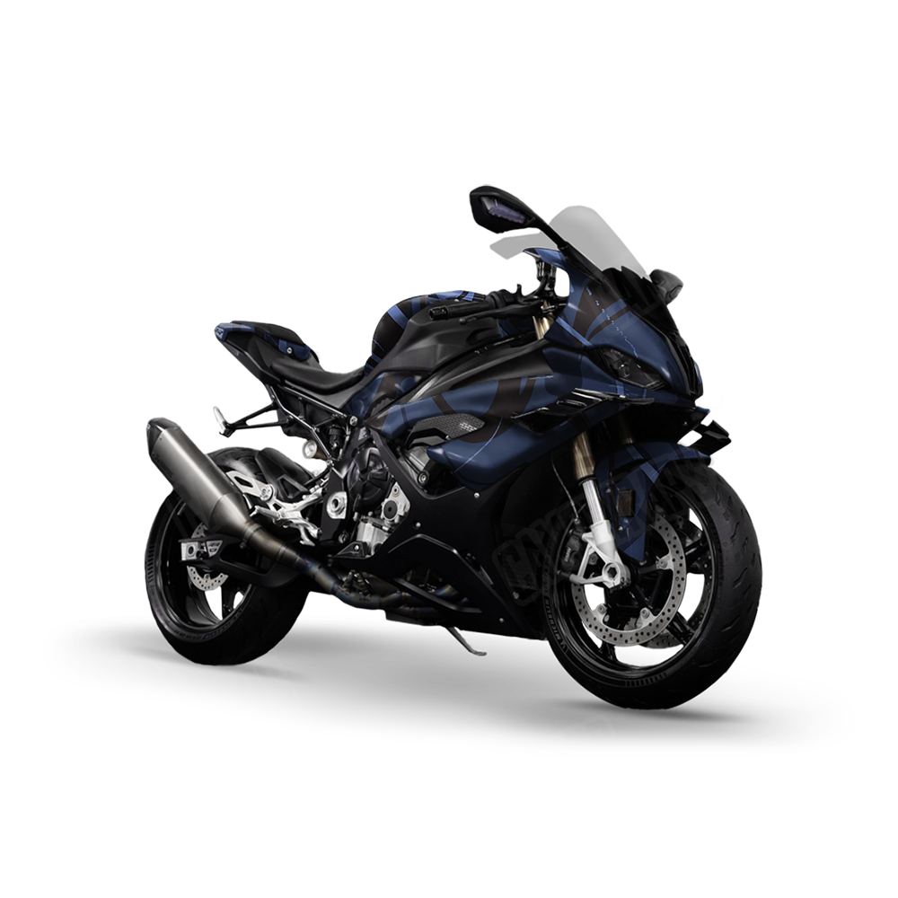 Liquid Smoke Blue Midnight Sports Bike Wraps