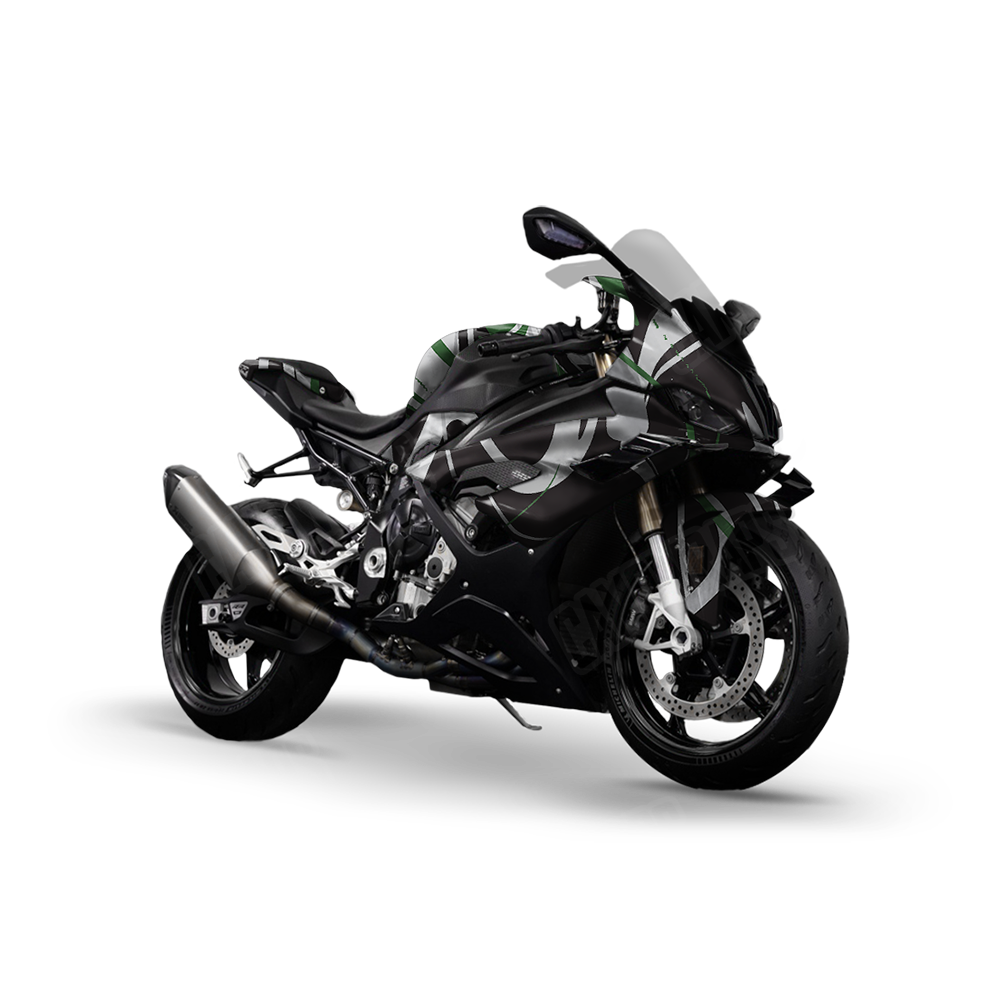Liquid Smoke Green Tiger Sports Bike Wraps
