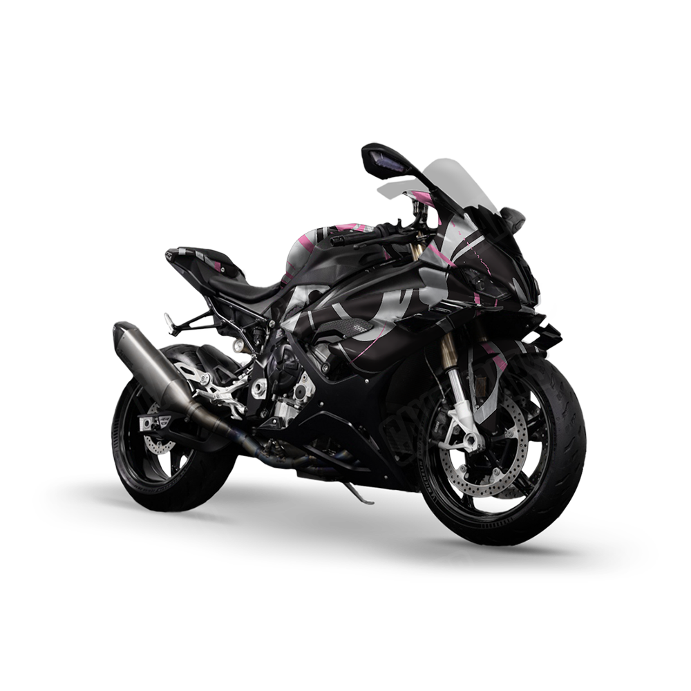 Liquid Smoke Pink Tiger Sports Bike Wraps