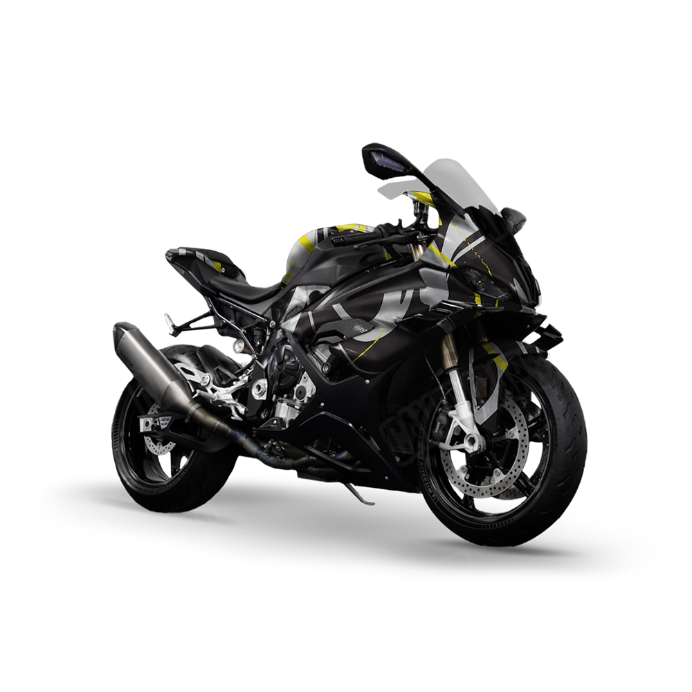 Liquid Smoke Yellow Tiger Sports Bike Wraps