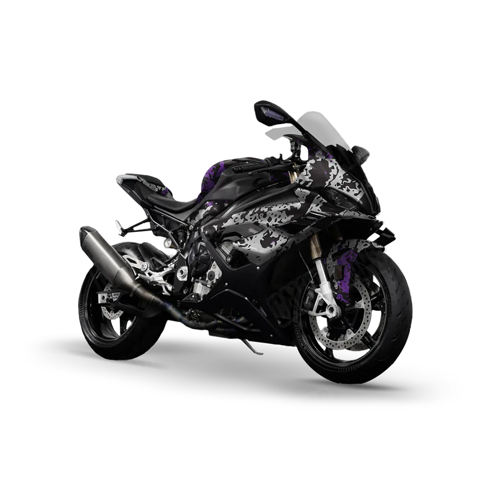Pasted Purple Tiger Sports Bike Wraps