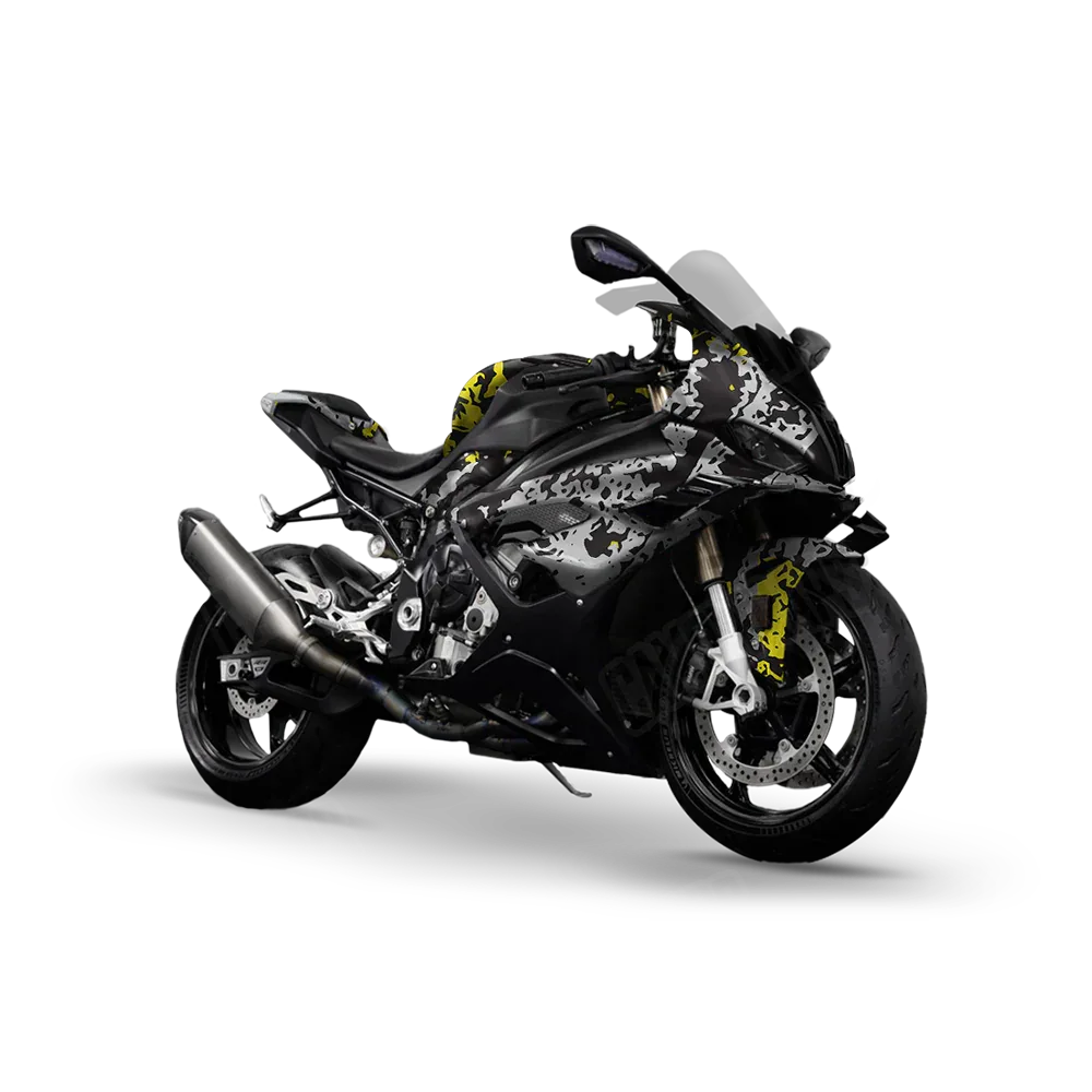 Pasted Yellow Tiger Sports Bike Wraps