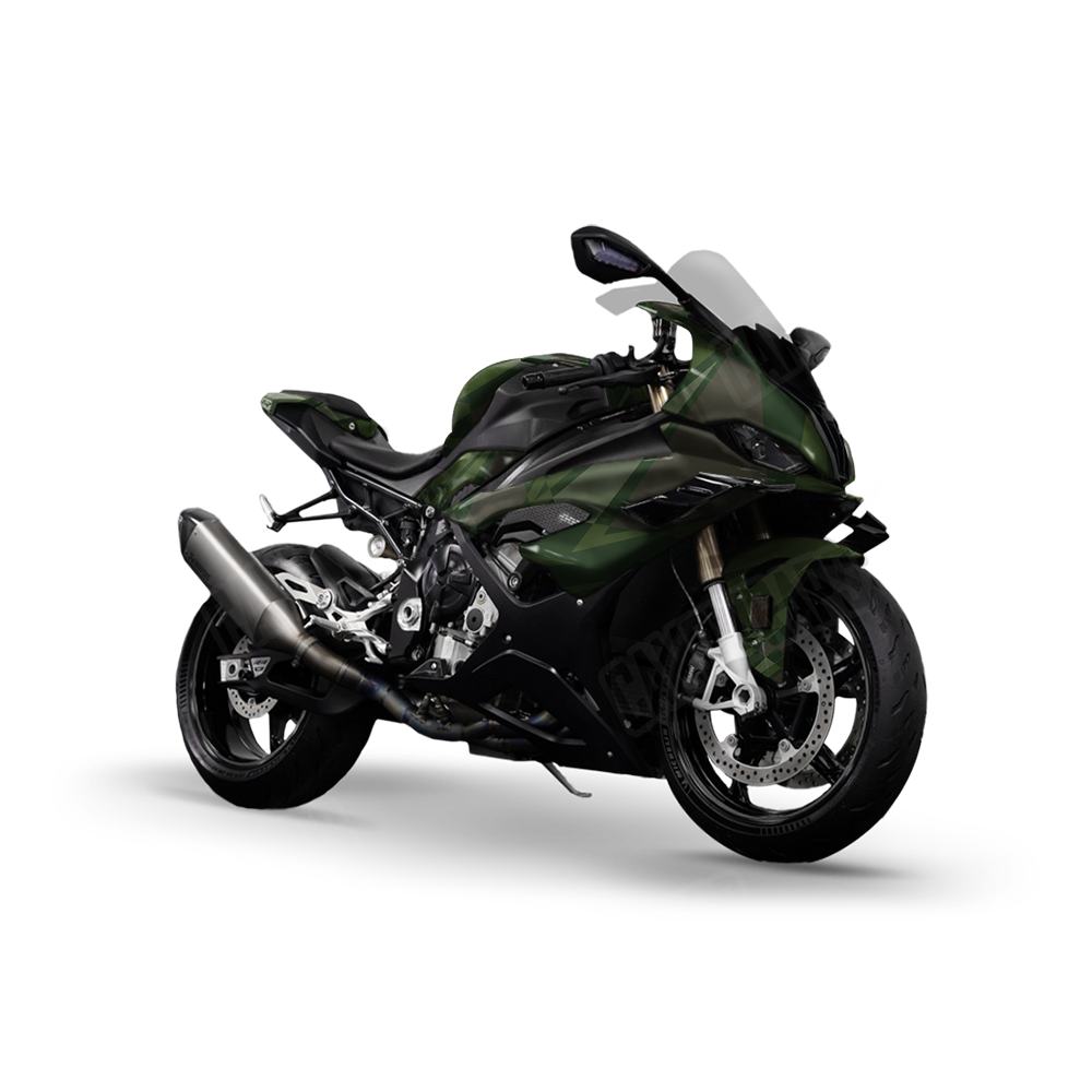 Sharp Army Dark Green Sports Bike Wraps