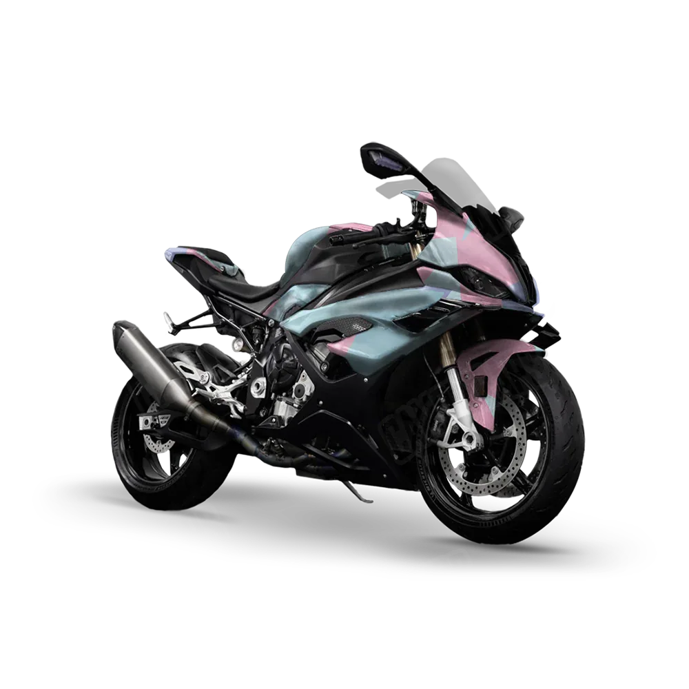 Shattered Cotton Candy Sports Bike Wraps