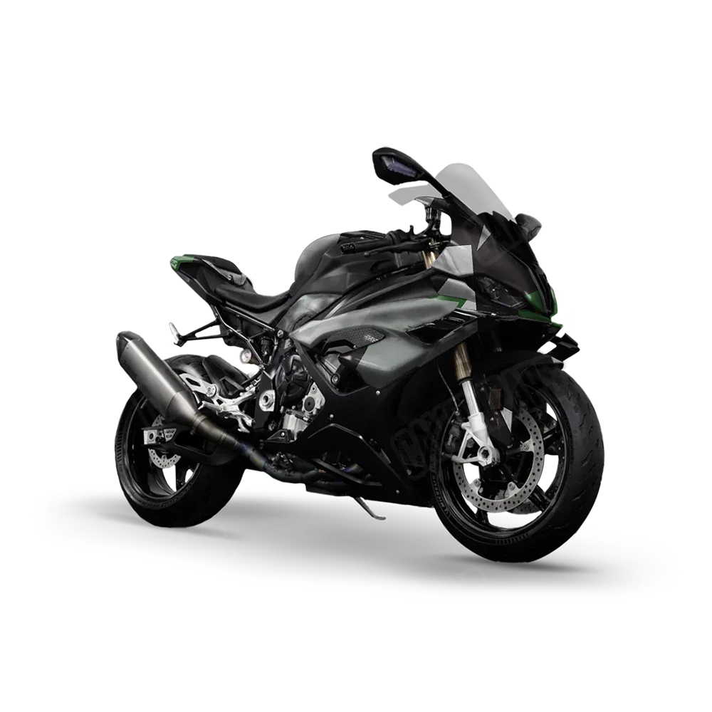 Shattered Green Tiger Sports Bike Wraps