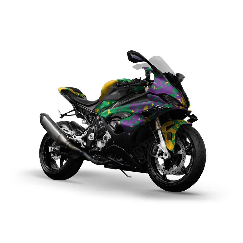 Tire Splatter Mardi Gras Sports Bike Wraps