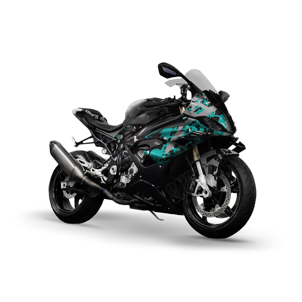 Tire Splatter Tiffany Blue Tiger Sports Bike Wraps