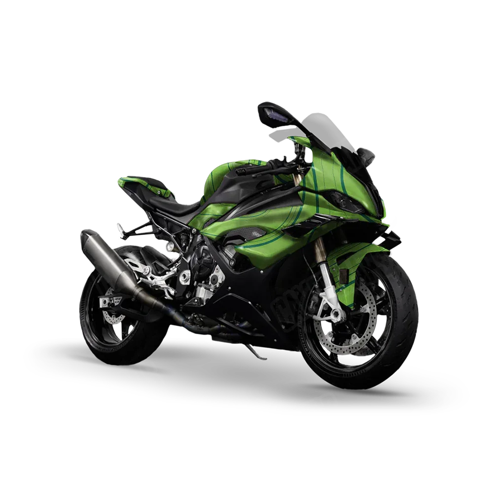 Topographic Green Sports Bike Wraps