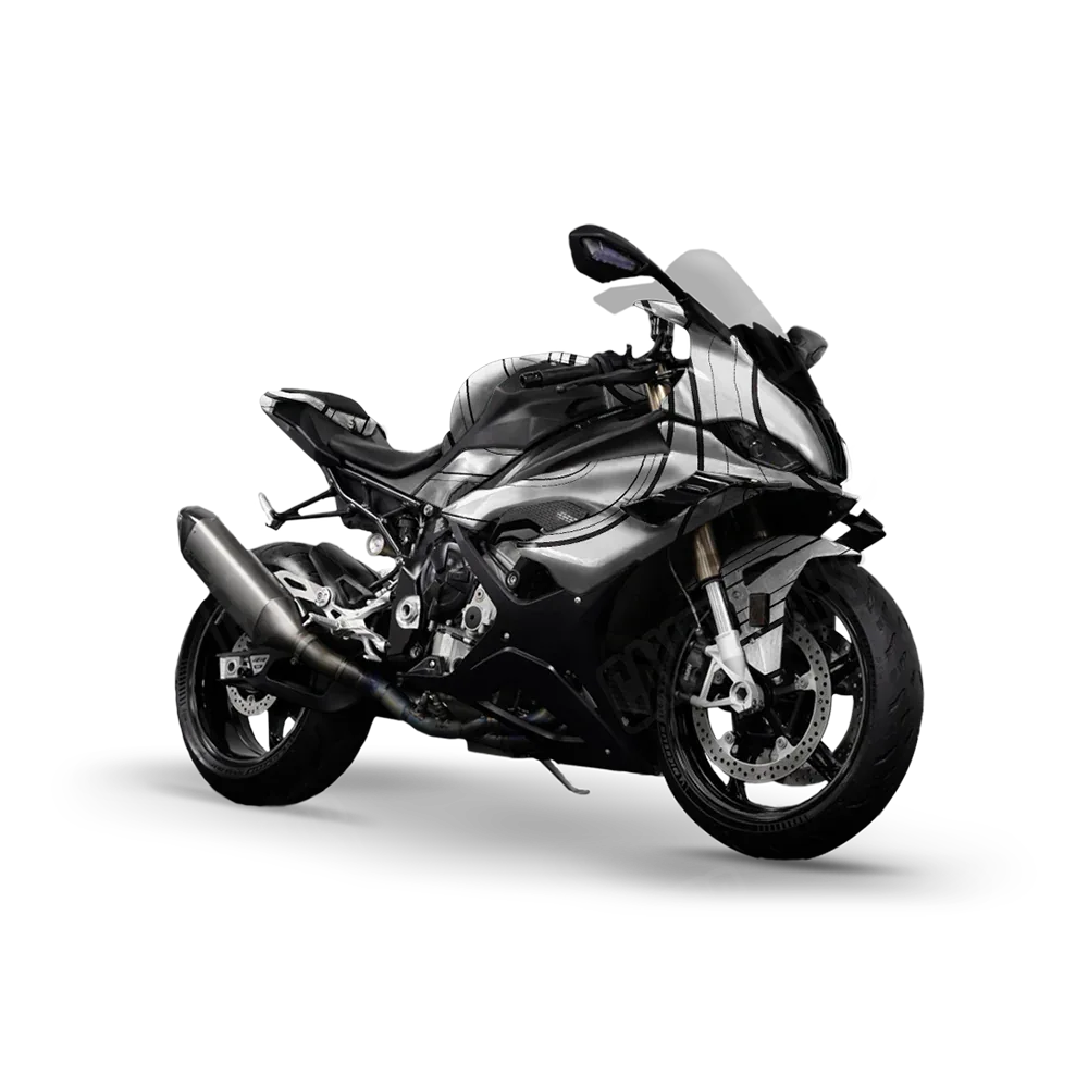 Topographic White Sports Bike Wraps