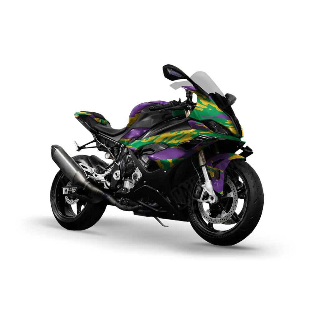 Vietnam Tiger Stripe Mardi Gras Sports Bike Wraps