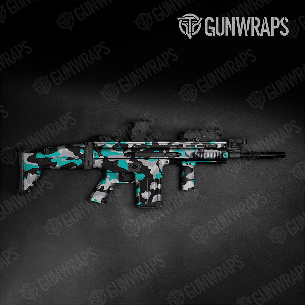 Classic Tiffany Blue Tiger Tactical Gun Skin Vinyl Wraps