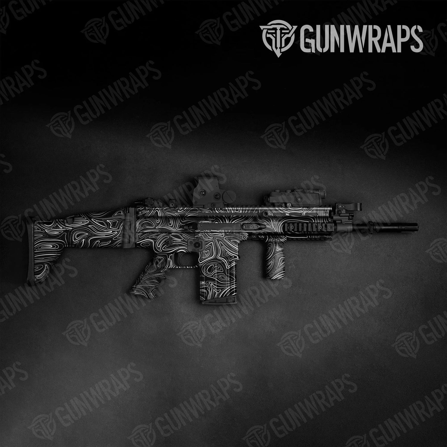 Damascus Black Tactical Gun Skin Vinyl Wraps