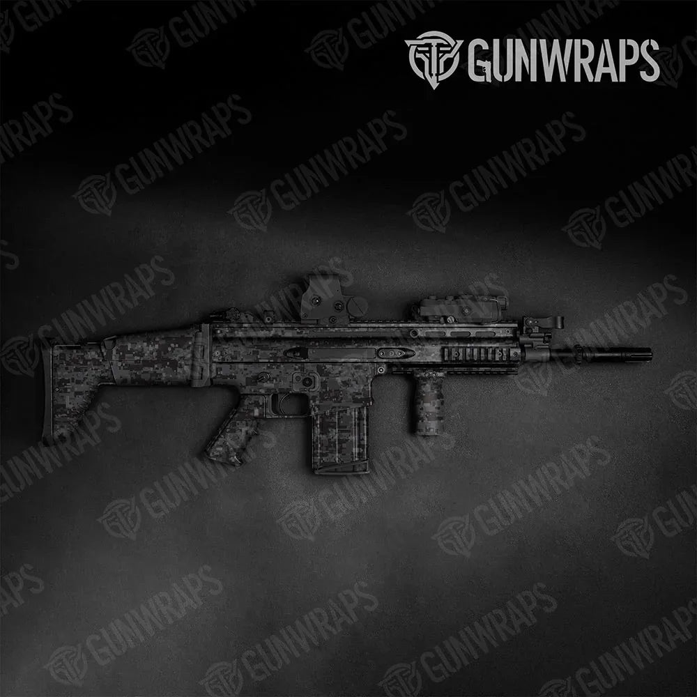 Digital Elite Black Tactical Gun Skin Vinyl Wraps