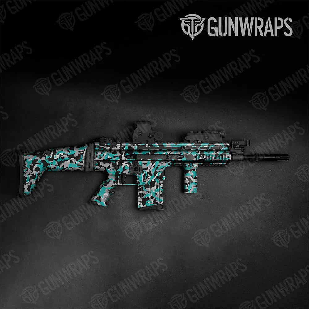 Erratic Tiffany Blue Tiger Tactical Gun Skin Vinyl Wraps