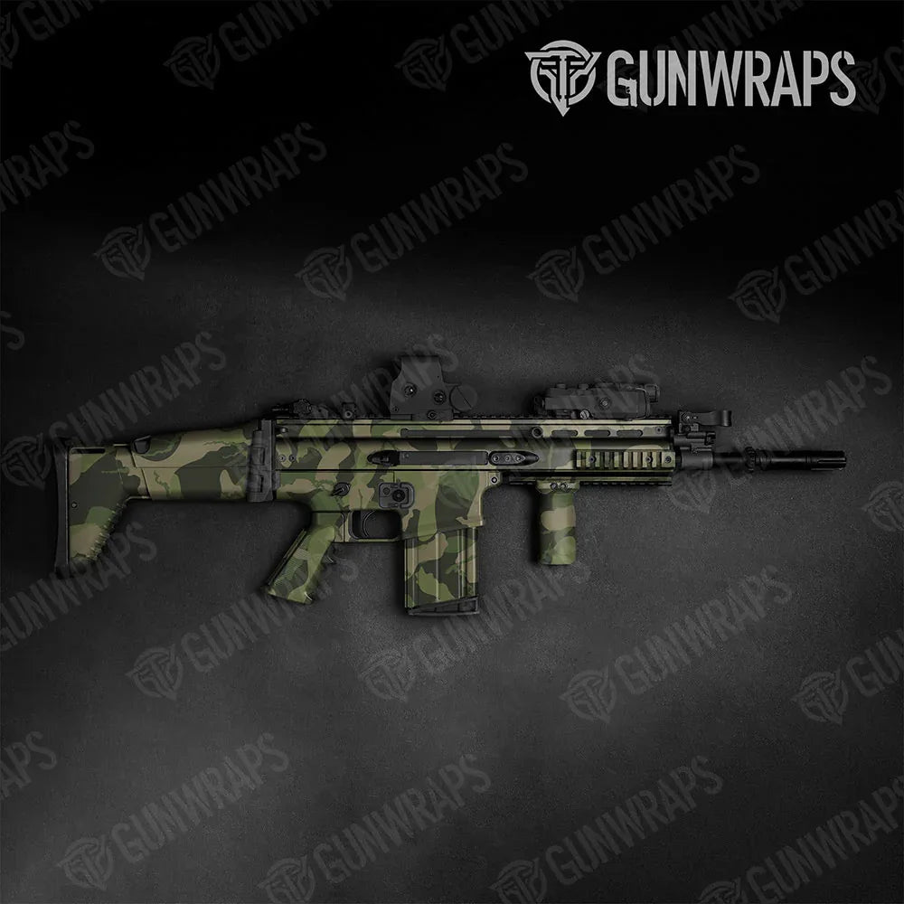 Ragged Army Green Tactical Gun Skin Vinyl Wraps