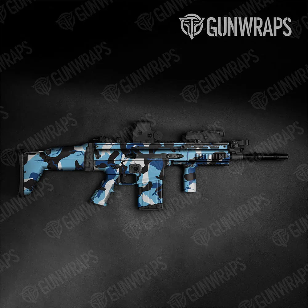 Ragged Baby Blue Tactical Gun Skin Vinyl Wraps
