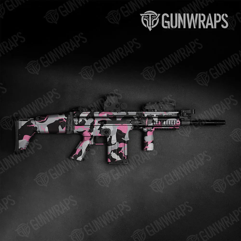 Ragged Pink Tiger Tactical Gun Skin Vinyl Wraps