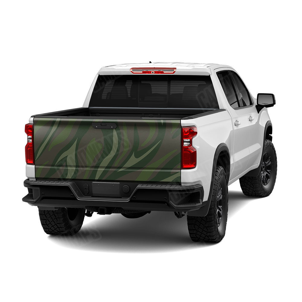 Fun Stripe Army Dark Green Tailgate Wraps