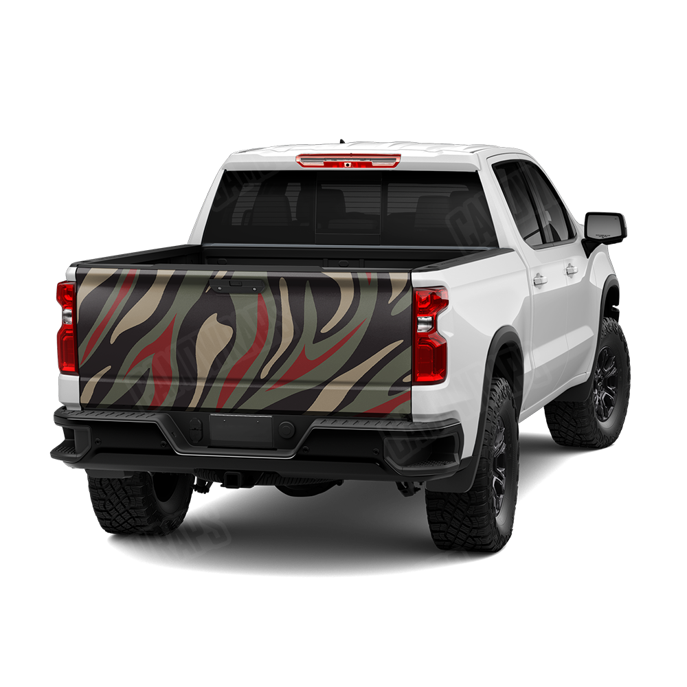 Fun Stripe Militant Red Tailgate Wraps