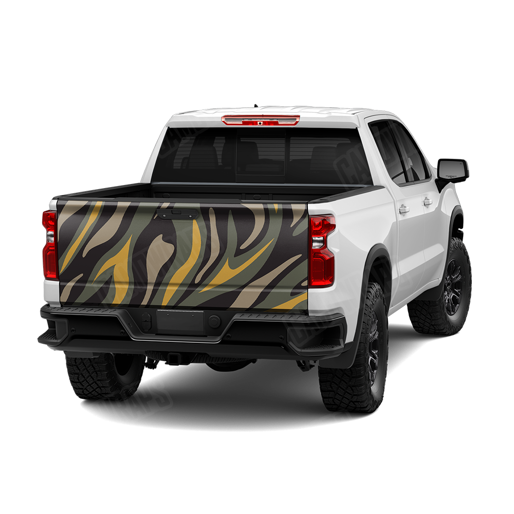 Fun Stripe Militant Yellow Tailgate Wraps