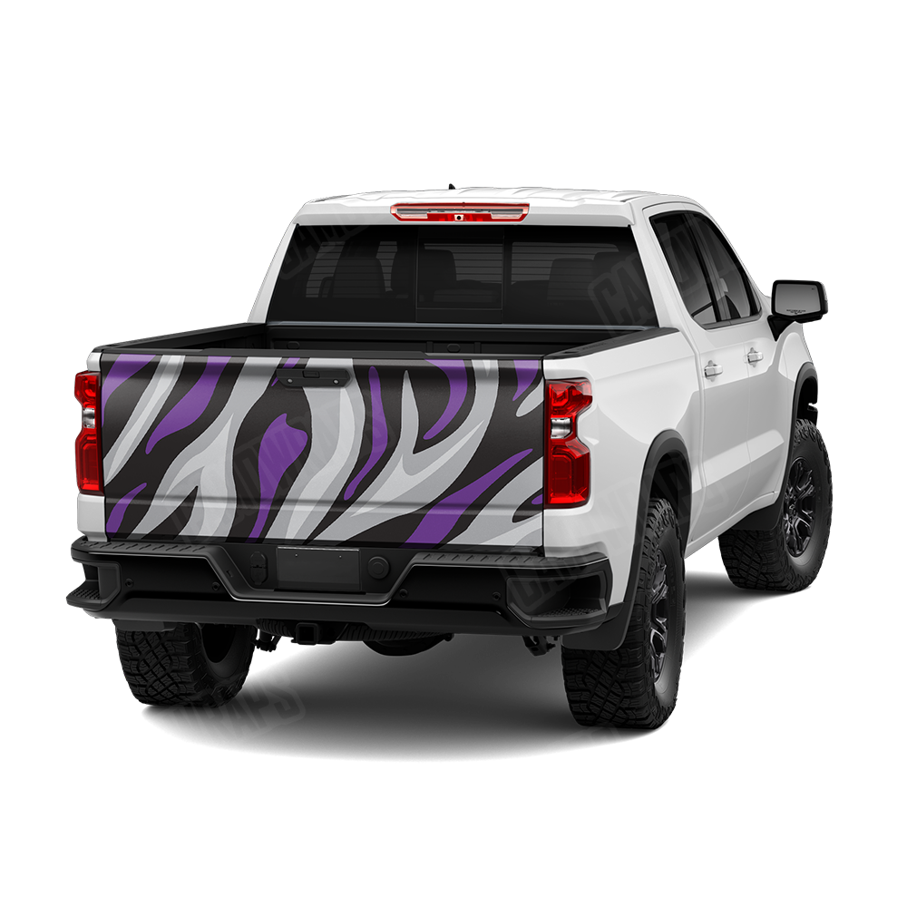 Fun Stripe Purple Tiger Tailgate Wraps