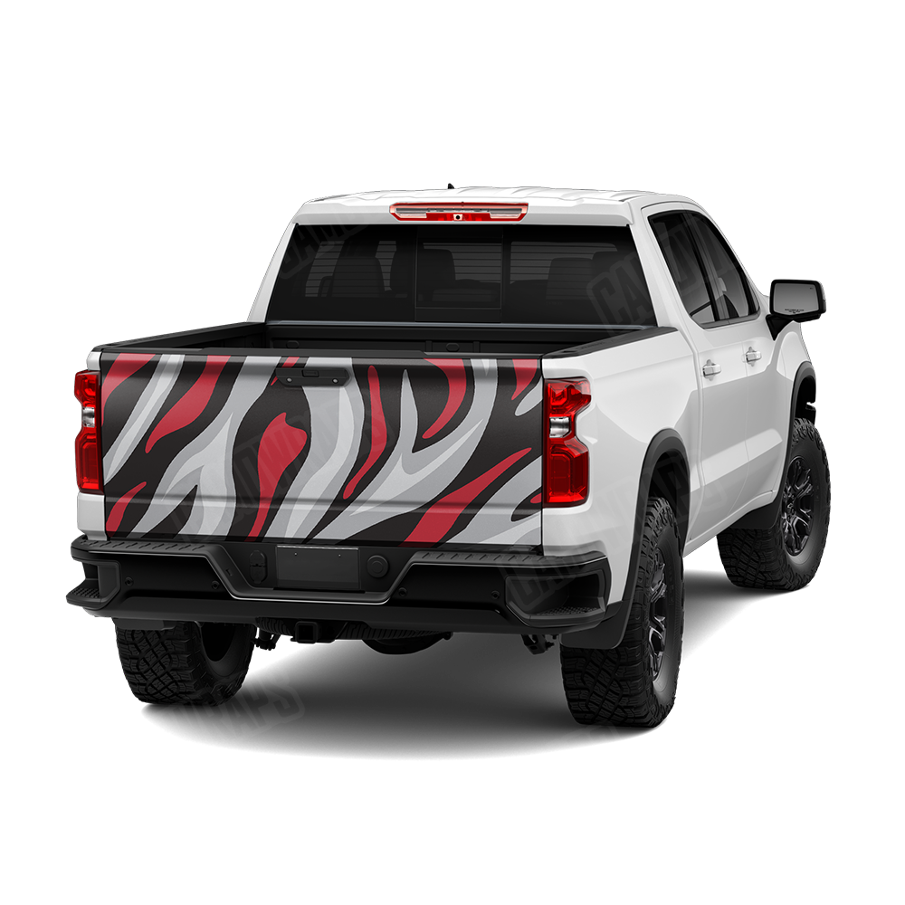 Fun Stripe Red Tiger Tailgate Wraps