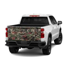 Digital Militant Red Tailgate Wraps