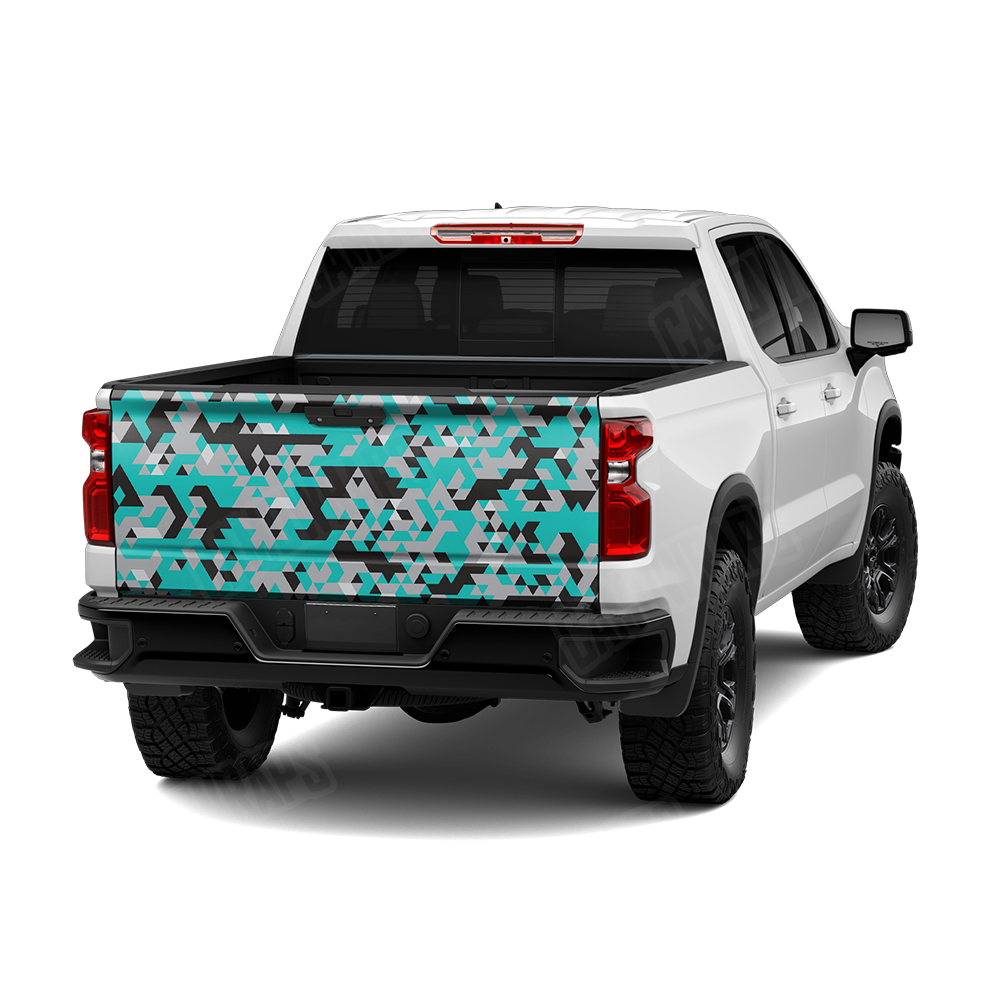 Triangle Tiffany Blue Tiger Tailgate Wraps