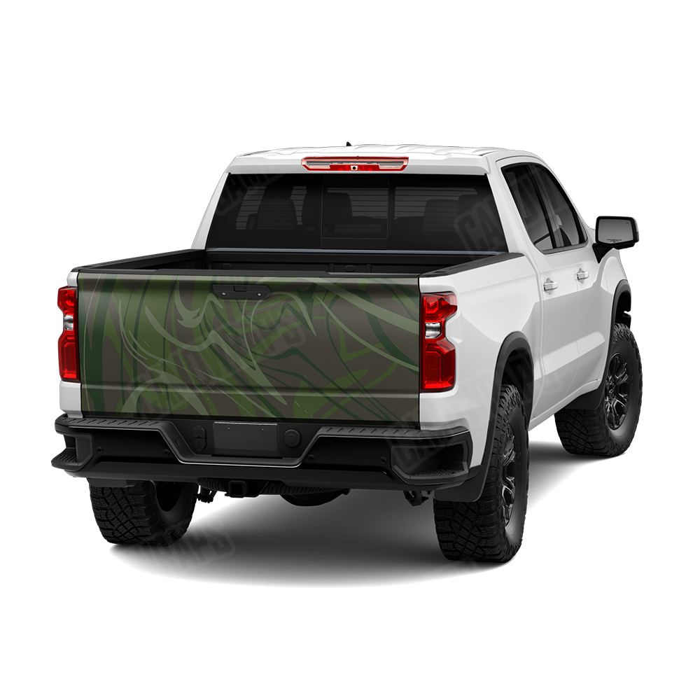 Liquid Smoke Army Dark Green Tailgate Wraps